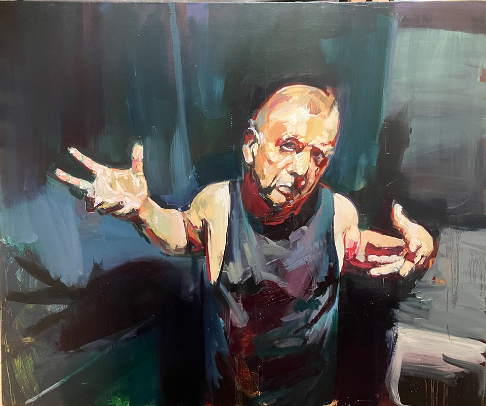 A portrait painting of a man.